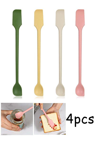 Generic 4pcs Jar Spatula Silicone,Double-Headed Jar Scraper Spatula, 10.2In L...