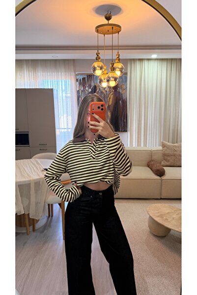 Coco Çizgili Polo sweat