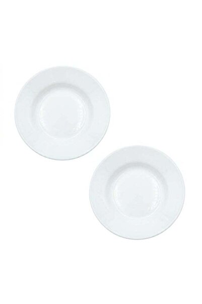 Generic Luminarc 2Pcs White Ceramic Soup Plate 22cm Elegant Round Serving Pla...