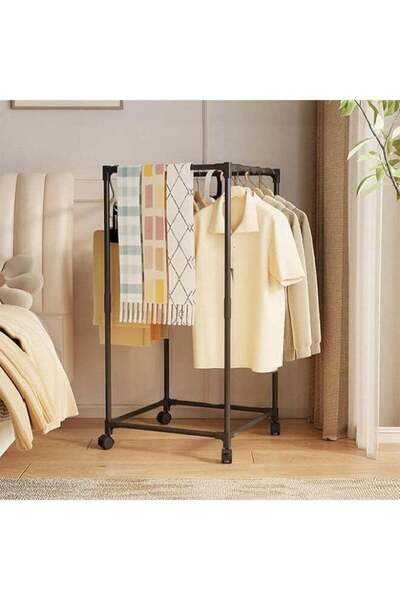 Generic Metal Clothes Hanger Organizer, Clothes Rack with Wheels, Hexagonal R...