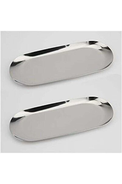 Generic 2Pcs Stainless Steel Decorative Tray 7 Inch Long Jewelry Dish Cosmeti...