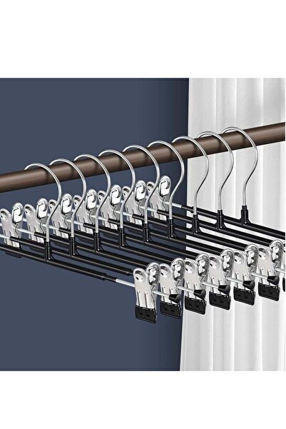 Generic Pants Hangers,10 Pack Adjustable Skirt Hangers Metal Pants Hangers, H...