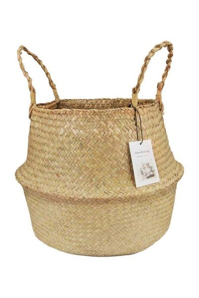 Generic Seagrass Weaving Foldable Home Storage Bucket Toy Sundries Clothes Pl...