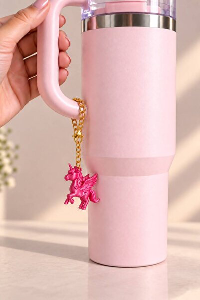 Store Unicorn Figürlü Termos Ve Çanta Süsü Anahtarlık Dekoratif Charm Aksesua...