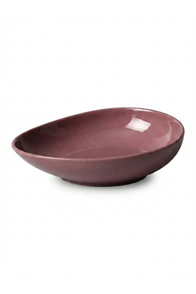 Generic Porcelain Soup Plate – 21cm Modern Asymmetrical Design – Shiny Purple...