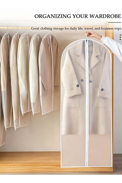 Generic 10 Pack Clear Garment Bags with Full Zipper, 60-120cm Extendable Dust...