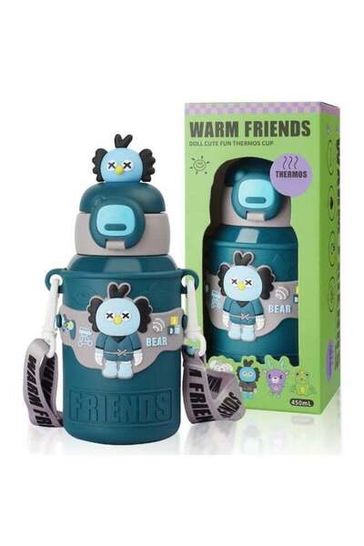 Generic 450ml Kids Stainless Steel Insulated Water Bottle – Cute Cartoon Ther...