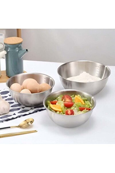 Generic 3Pcs Stainless Steel Basin Large Thickened Multifunctional Container ...