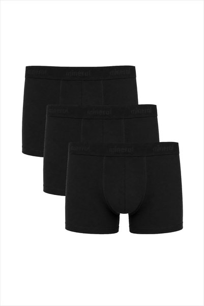 Mineral 52 Erkek Siyah Boxer Külot 3lü Paket