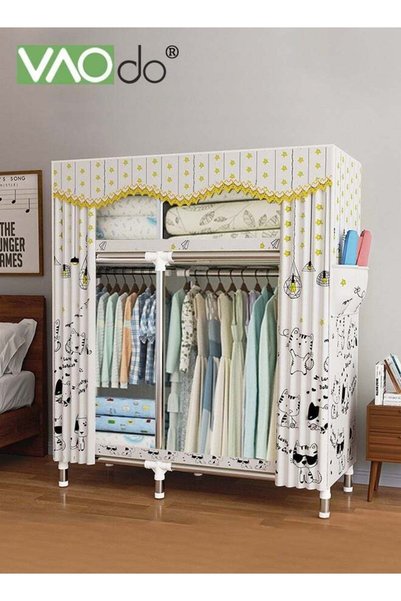 Generic Foldable Closet Wardrobe, Portable Clothes Storage Organizer with Dus...