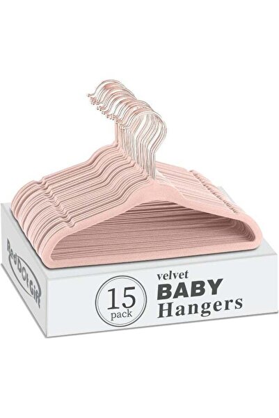 Generic Red Dot Gift Pink Baby Velvet Hangers (15 Pack) – 11-Inch Non-Slip To...
