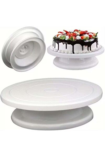Generic Manual Rotating Cake Stand - Durable Plastic Turntable Display Suitab...
