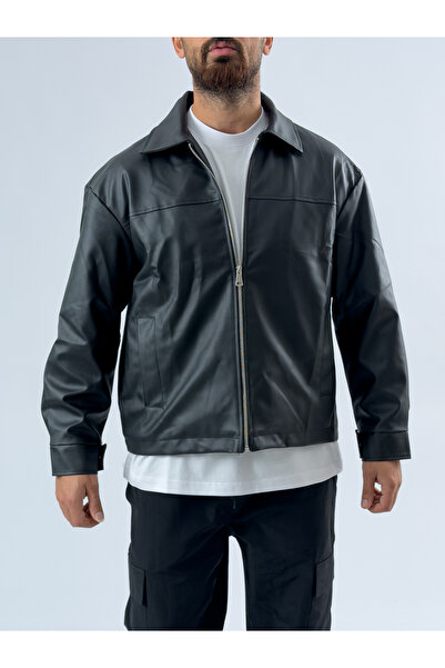 COCOPELLI Black leather men's jacket coc3502