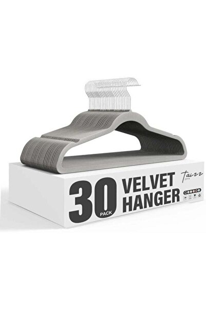 Generic 30-Pack Non-Slip Velvet Hangers with Shoulder Notches, Space-Saving U...