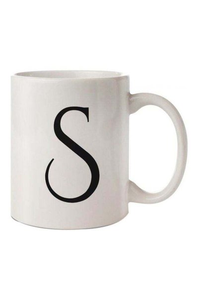 Generic S Letter Printed Mug White/Black Standard