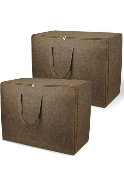 Generic 2 Pcs Large Blanket Storage Bag, Under Bed Storage Tote for Comforter...