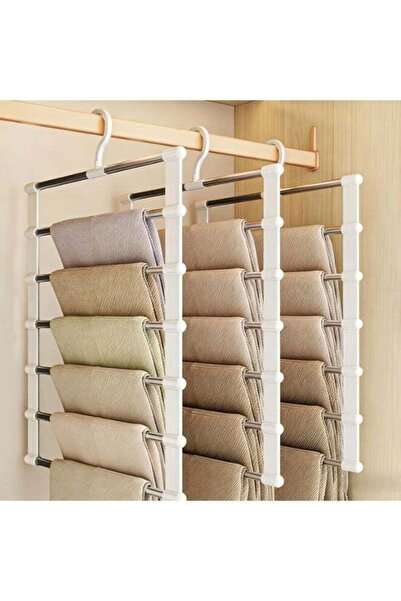 Generic 3Pcs Stainless Steel Pants Hangers,Space Saving Closet Hangers 7 Laye...