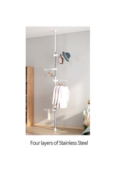 Generic 4 Layered Storage Rack And Hanger Silver 3.1meter
