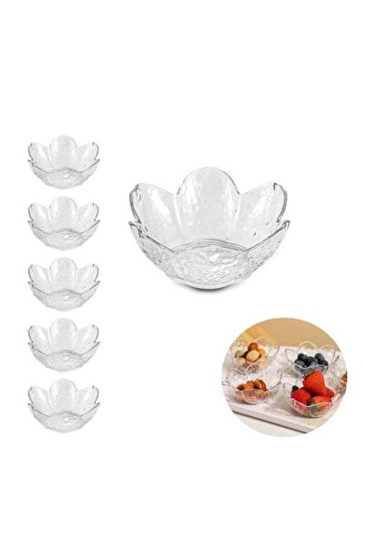 Generic 5 Pcs Transparent Sakura Fruit Plates Set, Shatterproof Plastic Cherr...