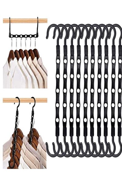 Generic 10PCS Magic Hangers, Space Saving Hangers, 6 Holes Sturdy Closet Hang...