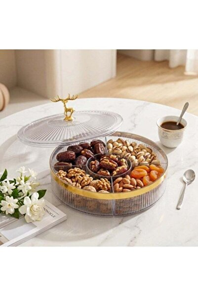 Generic Fashion Covered Snack Tray, Divided Serving Tray Candy Nut Box, 10-In...