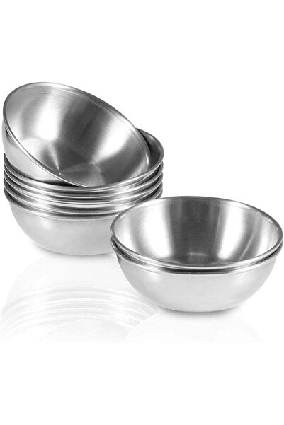 Generic 8 Pcs Stainless Steel Sauce Dishes，Reusable Mini Individual Saucers B...
