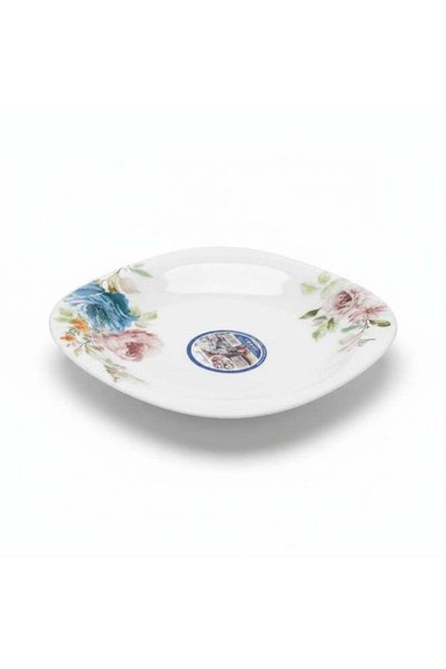 Generic Harmony White 28cm Opalware Flat Dinner Plate with Floral Design