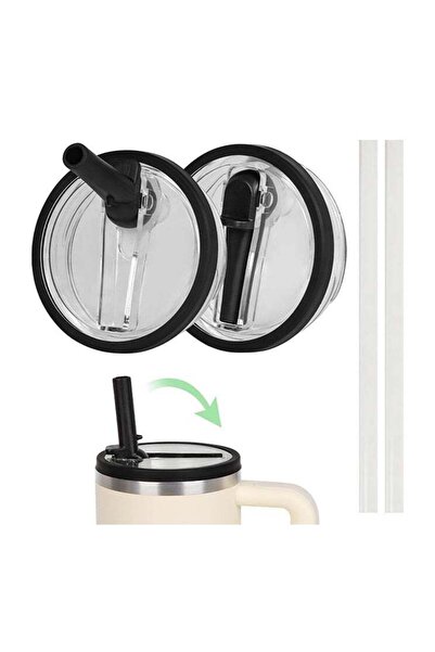 Generic 40 oz Replacement Lid for Stanley Quencher Tumbler Flip Straw, 2 PCS ...