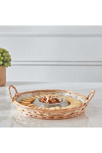 Generic Minimalist 2-Piece Glass Serving Tray Set 32.6x32.7x10.4 cm