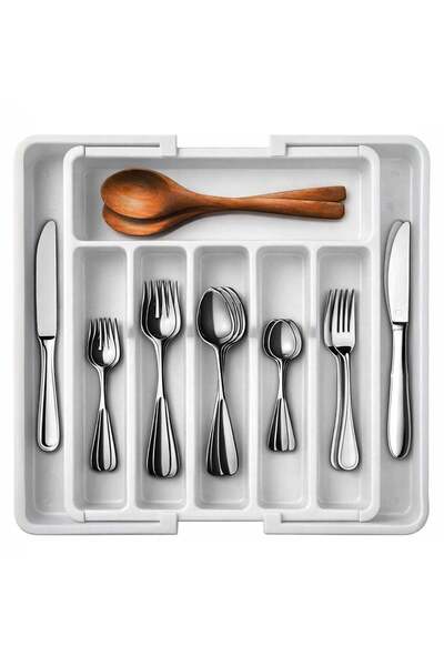 Generic Silverware Drawer Organizer, Expandable Utensil Organizer, Adjustable...