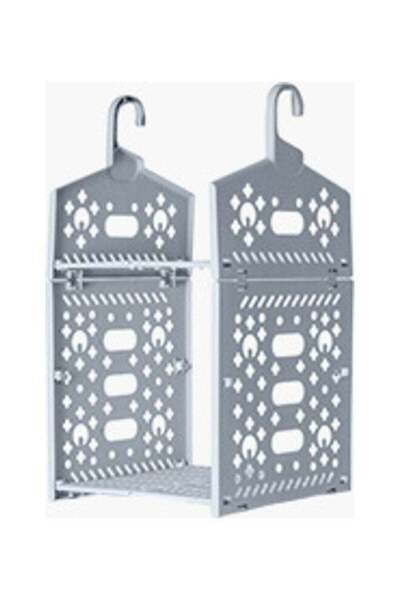 Generic 2 Layered Wardrobe Plastic Storage Rack Grey