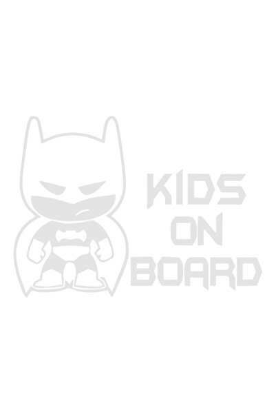 OEM Autocolant auto  "Copii la bord ", model Batman, 12cm, Alb