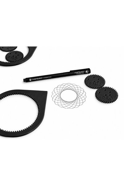 OEM Spirograf Premium, negru, set cu angrenaje BASIC și PRO, pentru desen geo...