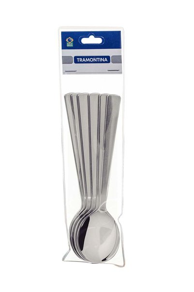 Generic Oslo 6 Pieces Stainless Steel Soup Spoon Set with Mirror Finish
