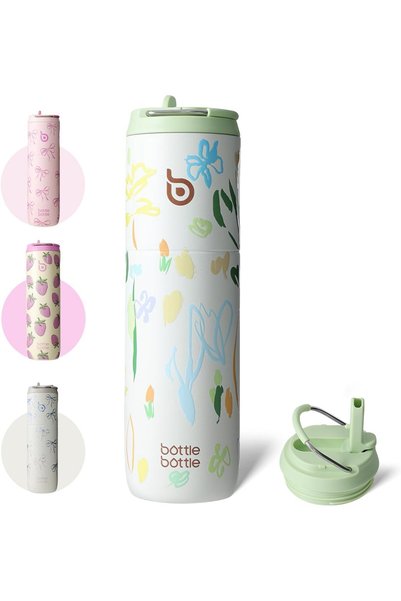 Generic Bottle Bottle Stainless Steel Water Bottle 700ml with Straw and Lid -...