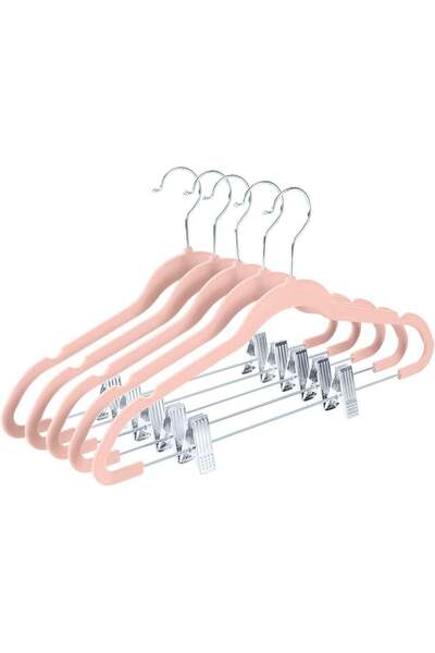 Generic Red Dot Gift 10-Pack Pink Non-Slip Velvet Hangers with Clips - 360 De...