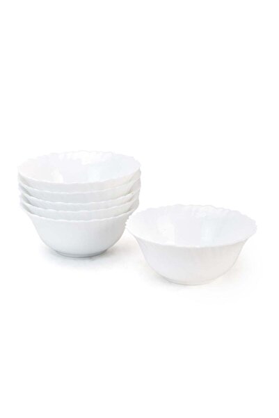 Generic Cuisine Art Opal Glass Soup Bowl 12.5 cm, White (Set of 6) | Lightwei...