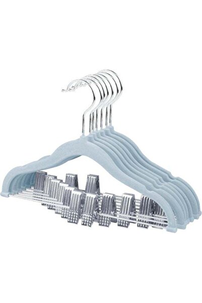 Generic ManGotree 7Pack Blue 30 Cm Baby Velvet Hangers With Movable Clips, No...