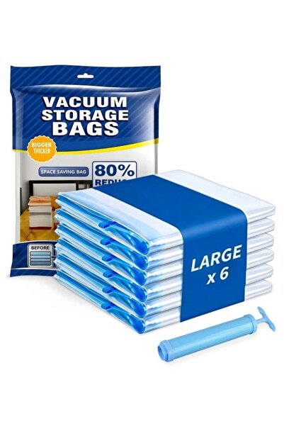 Generic 6 PCS Premium Vacuum Storage Bags (60 x 80cm) Space Saver Vacuum Bags...