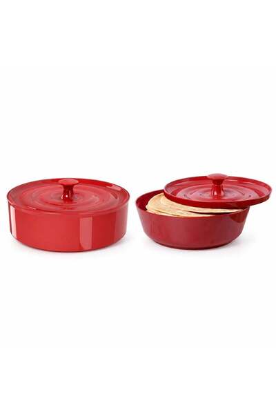 Generic Prepara Tortilla Warmer 10.5 Inch Red, Insulated Lidded Serving Conta...