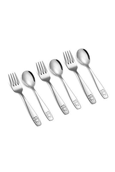 Generic Toddler Fork and Spoon Set, 6-Piece Stainless Steel Kids Flatware