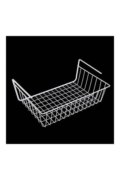 Generic Under Shelf Storage Basket With Rack White/Silver 29 x 10 x 14.5cm