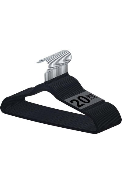 Generic 20Pcs Non Slip Felt Hangers Space Saving Clothes Hanger Velvet Hanger...