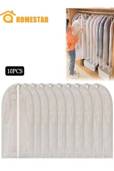 Generic 10 Pack Clear Garment Bags for Hanging Clothes with Full Zipper, Dust...