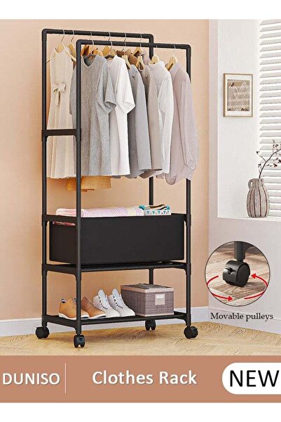 Generic Clothes Rack Clothing Drying Rack, Rolling Garment Rack for Hanging C...