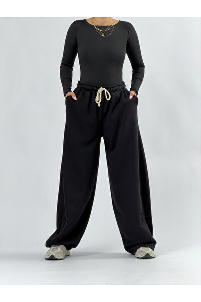 COCOPELLI Adjustable design black women's baggy pants coc3507