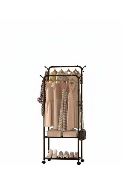 Generic Mobile Rod Garment Hanging Rack, Standard Clothes Garment Shelf,Cloth...