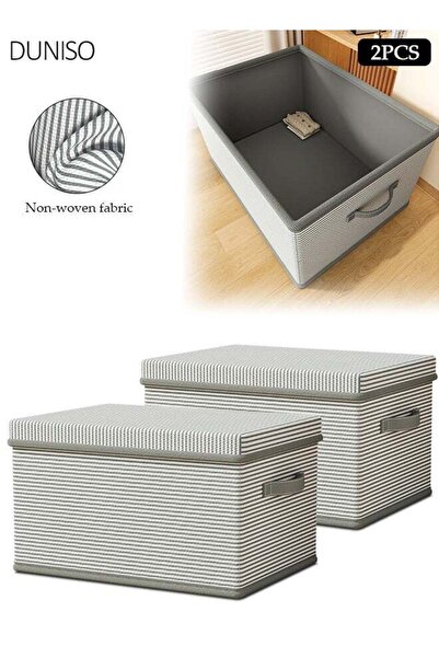 Generic 2 PCS Covered Multifunctional Storage Box, Foldable Storage Box with ...