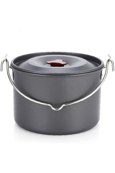 Generic Brand 20CM Camping Cooking Pot with Lid Hanging Handle Deep Portable ...
