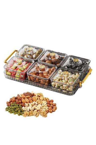Generic Modern Divided Snack Tray Portable Clear Elegant Removable Fashion Se...